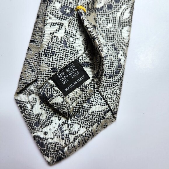 Principe Moores Men's Necktie 100 % Silk Silver and Grey 58" x 3" Italy New $85 - Picture 4 of 6